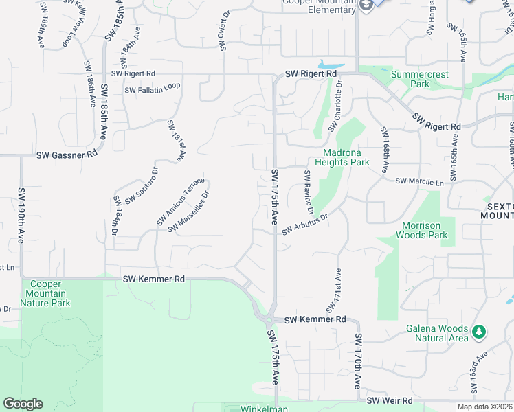 map of restaurants, bars, coffee shops, grocery stores, and more near 8819 Southwest 176th Avenue in Beaverton