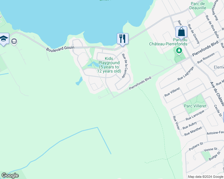 map of restaurants, bars, coffee shops, grocery stores, and more near 4807 Rue du Palomino in Montréal