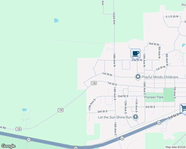 map of restaurants, bars, coffee shops, grocery stores, and more near 1601 1st Street South in Cold Spring