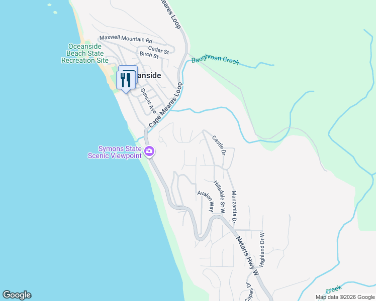 map of restaurants, bars, coffee shops, grocery stores, and more near 800 Pinewood West in Tillamook