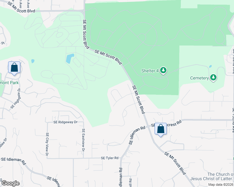 map of restaurants, bars, coffee shops, grocery stores, and more near 9433 Southeast Grace Circle in Portland