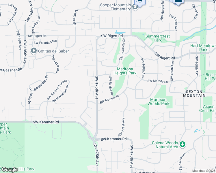 map of restaurants, bars, coffee shops, grocery stores, and more near 8847 Southwest Ravine Drive in Beaverton