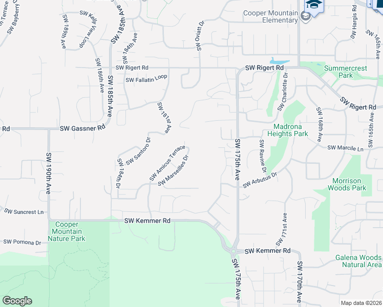 map of restaurants, bars, coffee shops, grocery stores, and more near 8672 Southwest Marseilles Drive in Beaverton