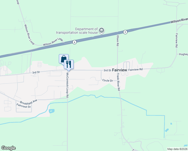 map of restaurants, bars, coffee shops, grocery stores, and more near 6460 Colonial Way in Tillamook