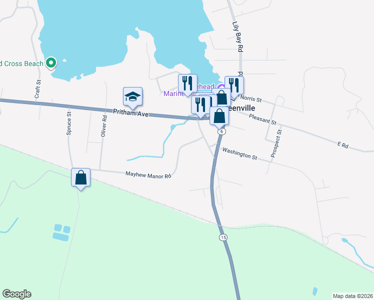 map of restaurants, bars, coffee shops, grocery stores, and more near 10 Mayhew Manor Road in Greenville