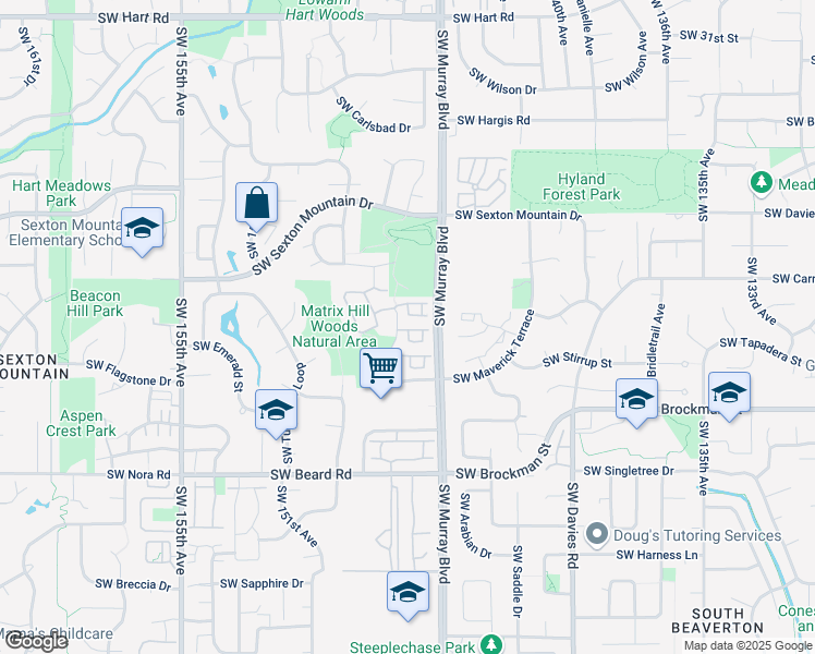 map of restaurants, bars, coffee shops, grocery stores, and more near 8610 Southwest 147th Terrace in Beaverton
