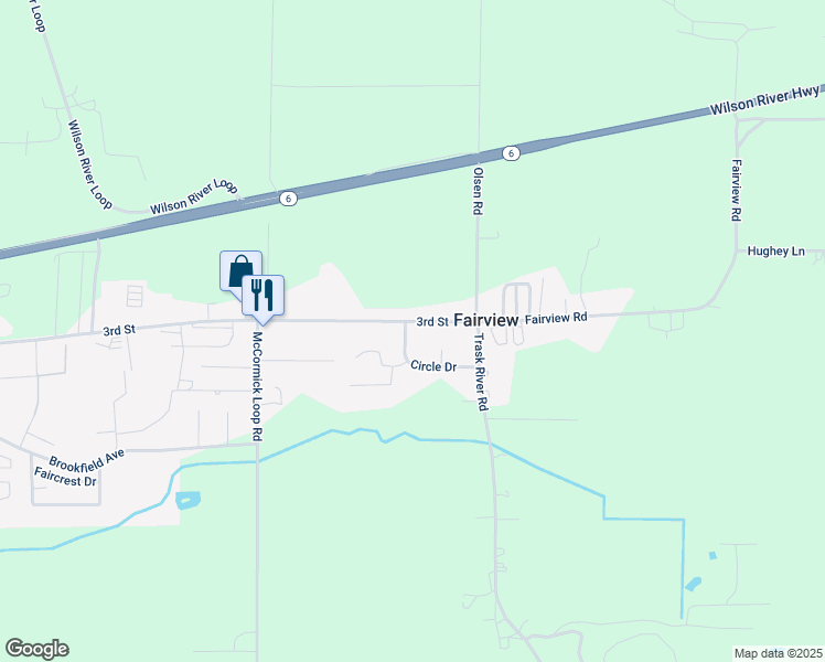 map of restaurants, bars, coffee shops, grocery stores, and more near 5501 3rd St in Tillamook