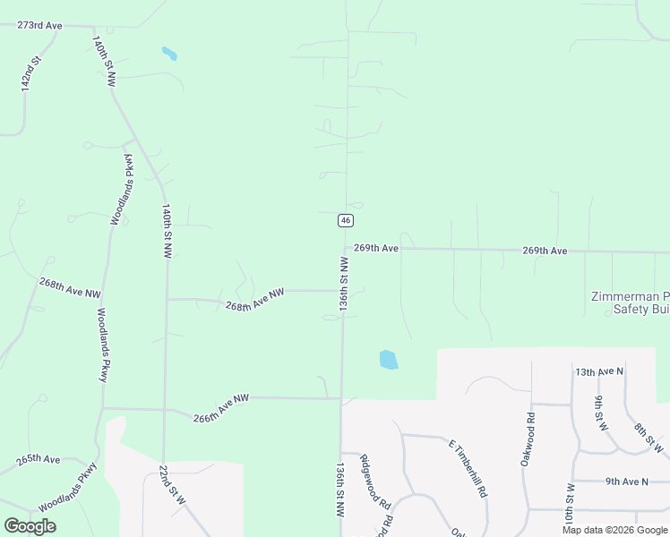 map of restaurants, bars, coffee shops, grocery stores, and more near 13630 268th Avenue in Zimmerman