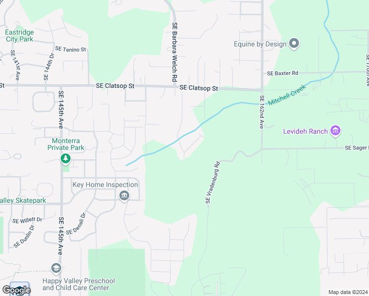 map of restaurants, bars, coffee shops, grocery stores, and more near 32 Southeast 156th Avenue in Happy Valley
