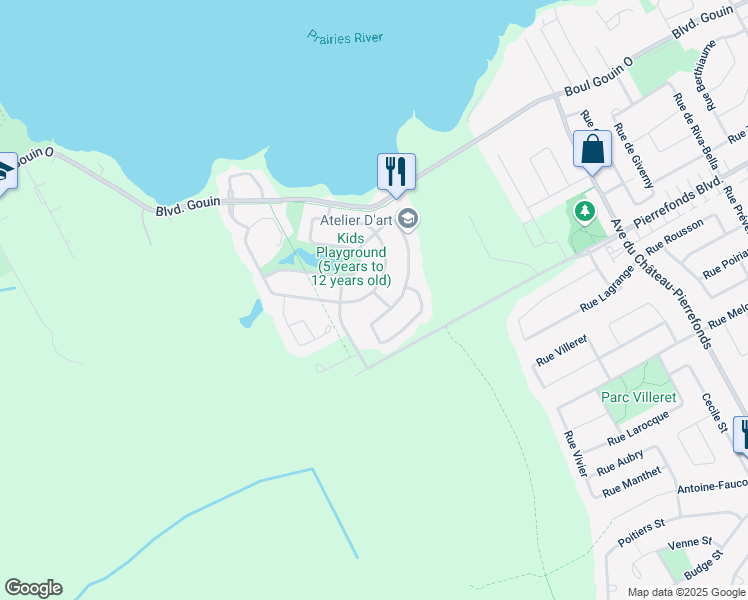 map of restaurants, bars, coffee shops, grocery stores, and more near 4845 Rue de la Diligence in Montréal