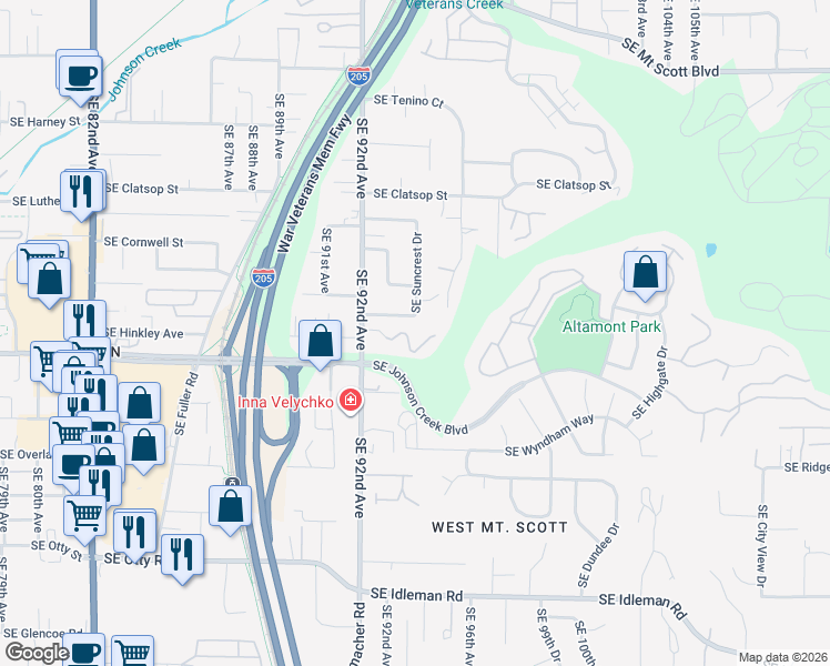map of restaurants, bars, coffee shops, grocery stores, and more near 9313 Southeast Emmert View Court in Happy Valley