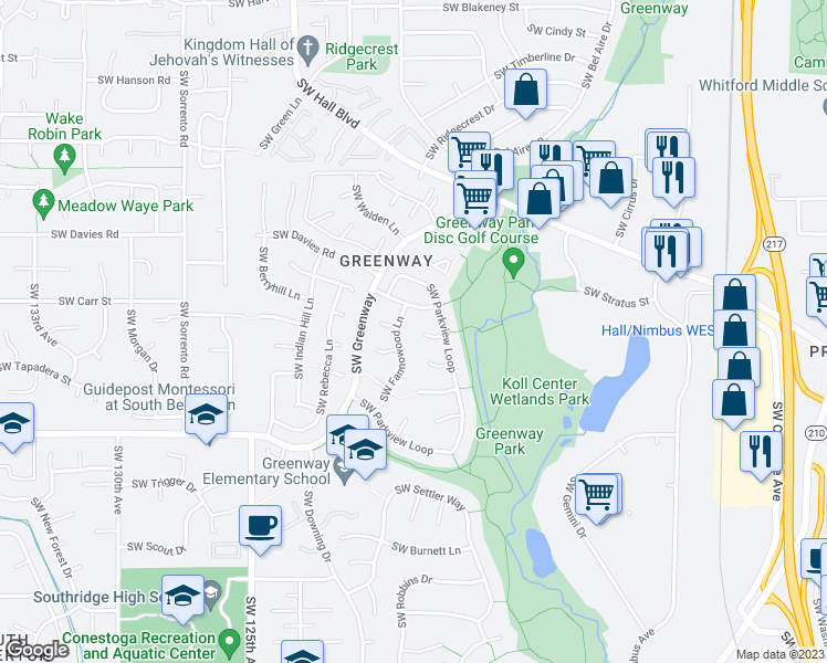 map of restaurants, bars, coffee shops, grocery stores, and more near 11875 SW Tuckerwood Ct in Beaverton