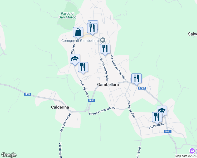 map of restaurants, bars, coffee shops, grocery stores, and more near 7 Via San Lucia in Gambellara