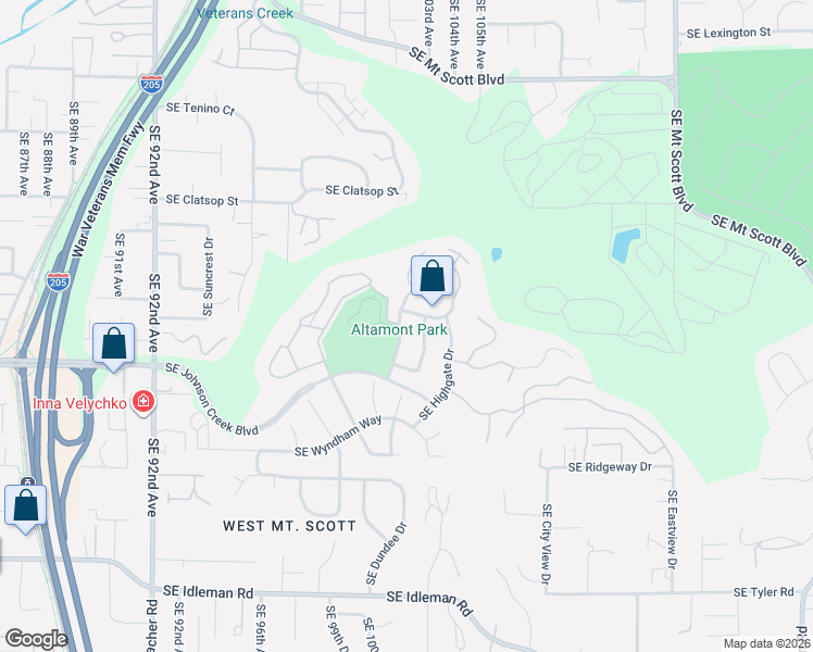 map of restaurants, bars, coffee shops, grocery stores, and more near 8932 Southeast Bristol Park Drive in Happy Valley