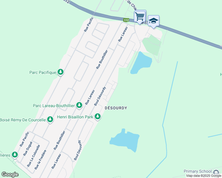 map of restaurants, bars, coffee shops, grocery stores, and more near Rue du Granit in Carignan