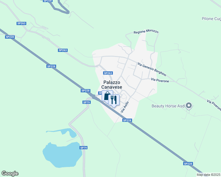 map of restaurants, bars, coffee shops, grocery stores, and more near 1 Strada Provinciale 263 in Palazzo Canavese