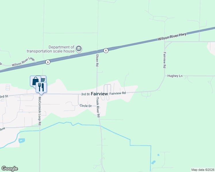 map of restaurants, bars, coffee shops, grocery stores, and more near 7220 Fairview Rd in Tillamook