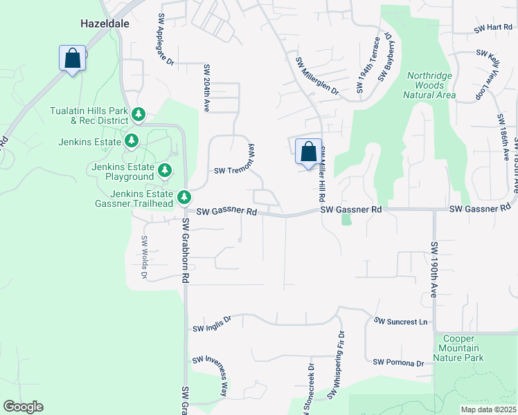 map of restaurants, bars, coffee shops, grocery stores, and more near 19958 Southwest Valiant Drive in Beaverton