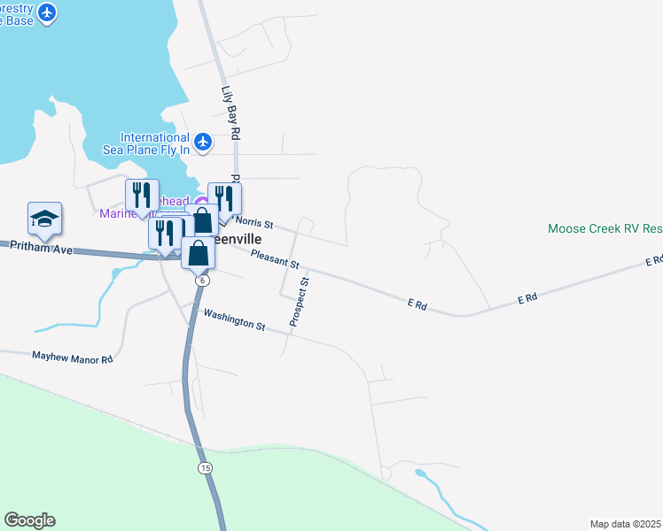 map of restaurants, bars, coffee shops, grocery stores, and more near 63 Pleasant Street in Greenville