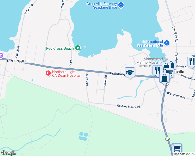 map of restaurants, bars, coffee shops, grocery stores, and more near 17 Lewis Street in Greenville