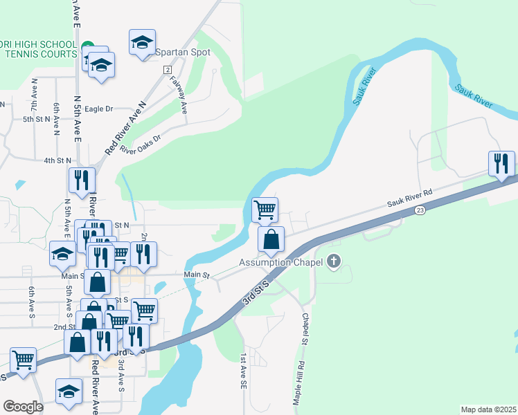 map of restaurants, bars, coffee shops, grocery stores, and more near in Cold Spring