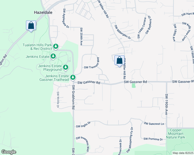 map of restaurants, bars, coffee shops, grocery stores, and more near 20086 Southwest Squire Drive in Beaverton