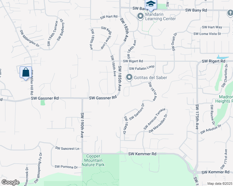 map of restaurants, bars, coffee shops, grocery stores, and more near 8422 Southwest 186th Avenue in Beaverton