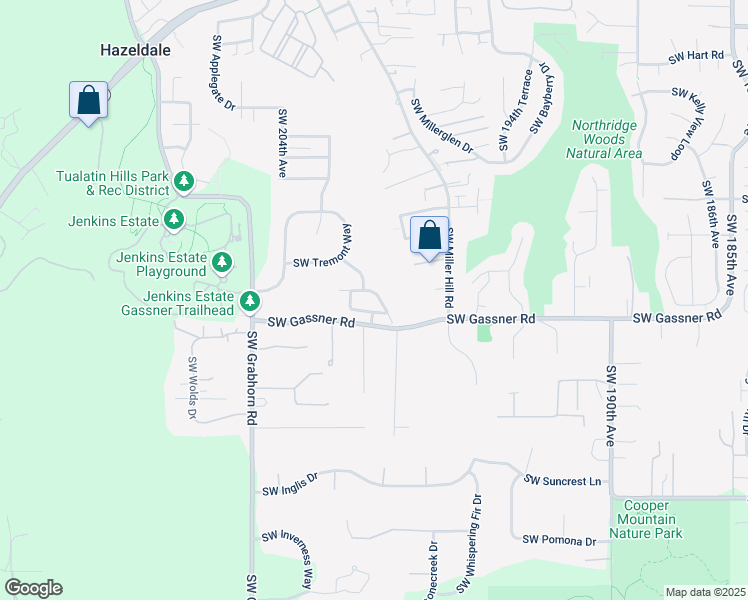 map of restaurants, bars, coffee shops, grocery stores, and more near 19958 Southwest Valiant Drive in Beaverton