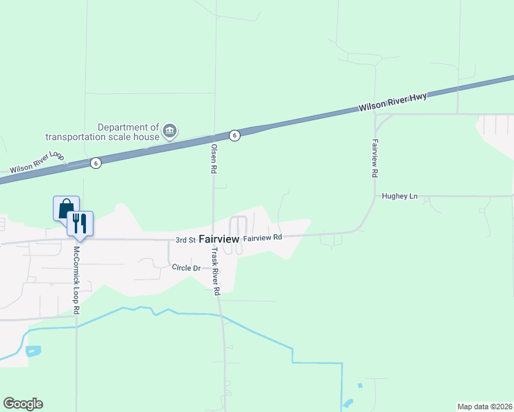 map of restaurants, bars, coffee shops, grocery stores, and more near 7220 Fairview Road in Tillamook