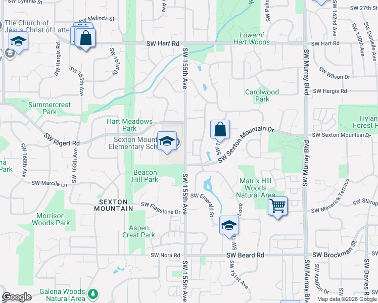 map of restaurants, bars, coffee shops, grocery stores, and more near 8373 Southwest Sunstone Loop in Beaverton