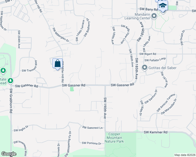 map of restaurants, bars, coffee shops, grocery stores, and more near 19080 Southwest Zinnia Lane in Beaverton