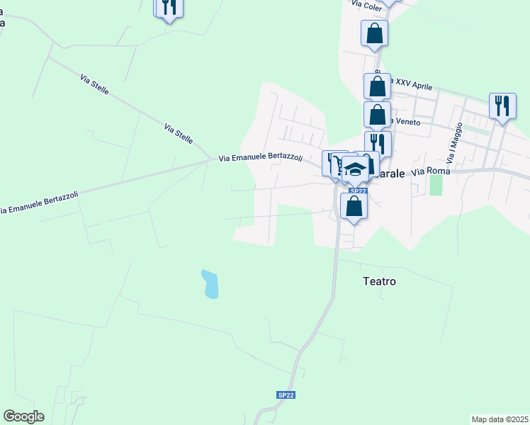 map of restaurants, bars, coffee shops, grocery stores, and more near 26 Via Dosso in Poncarale