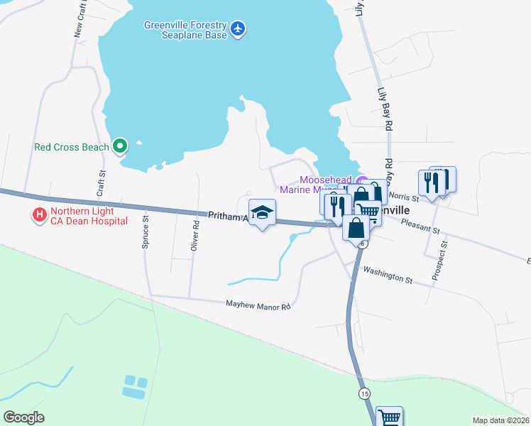 map of restaurants, bars, coffee shops, grocery stores, and more near 144 Pritham Avenue in Greenville