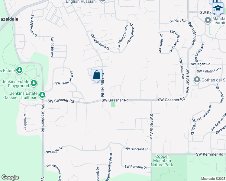 map of restaurants, bars, coffee shops, grocery stores, and more near 8349 Southwest 195th Place in Beaverton