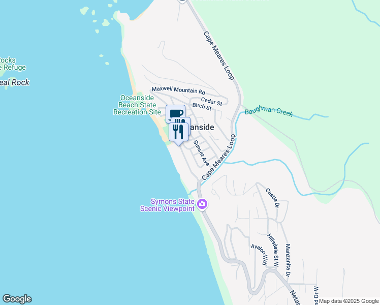 map of restaurants, bars, coffee shops, grocery stores, and more near 1410 Pacific Avenue in Tillamook