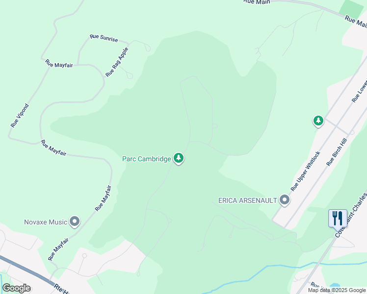 map of restaurants, bars, coffee shops, grocery stores, and more near Rue Cambridge in Hudson