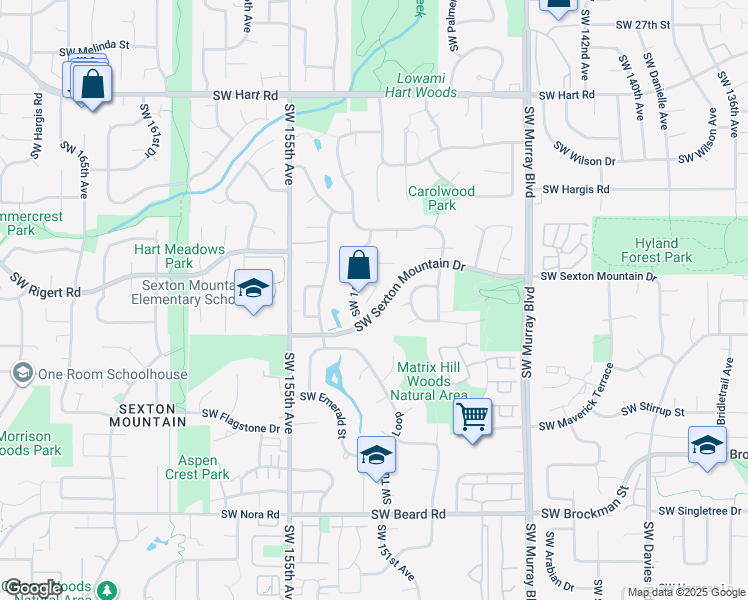 map of restaurants, bars, coffee shops, grocery stores, and more near 15104 Southwest Garnet Court in Beaverton