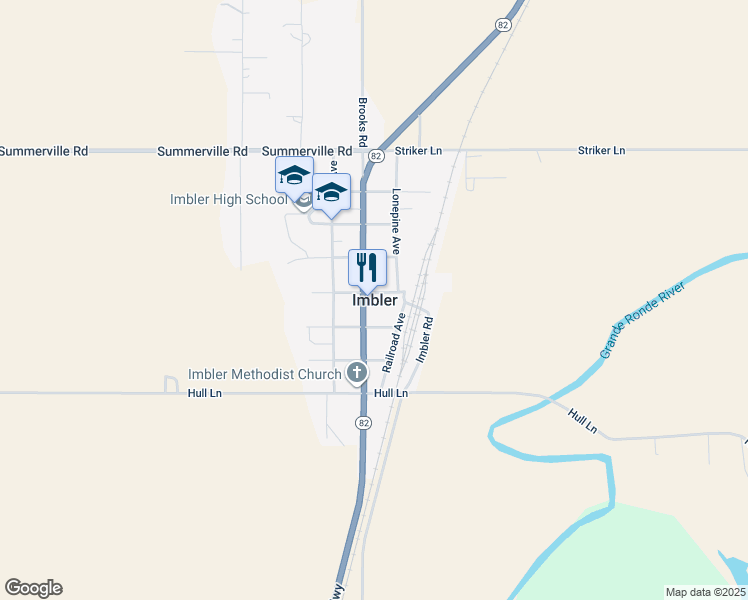 map of restaurants, bars, coffee shops, grocery stores, and more near in Imbler