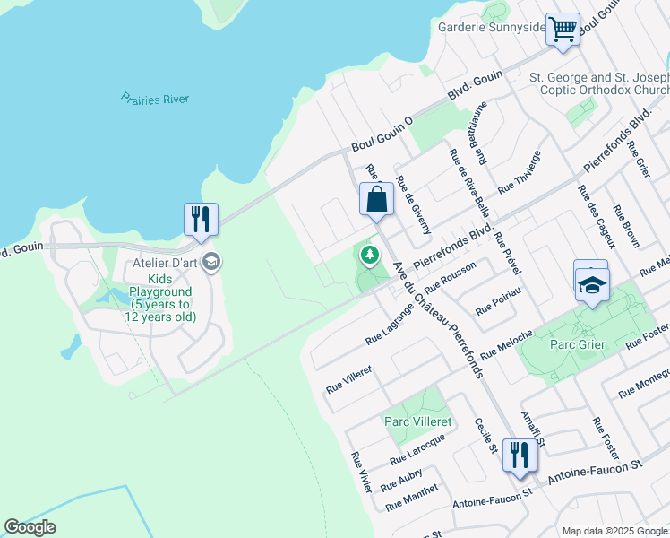 map of restaurants, bars, coffee shops, grocery stores, and more near 4825 Rue Paul-Pouliot in Montréal