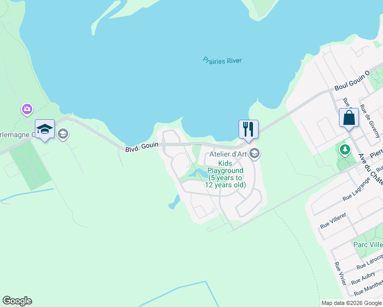 map of restaurants, bars, coffee shops, grocery stores, and more near 4963 Rue de la Morandière in Montréal