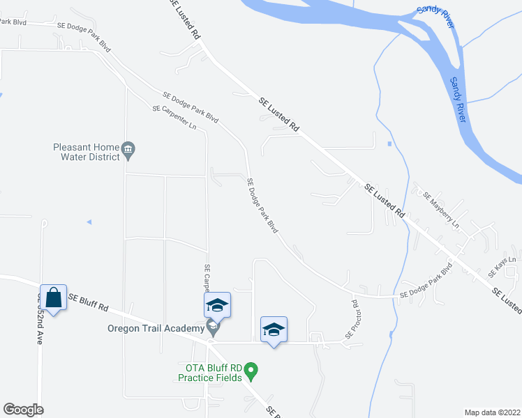 map of restaurants, bars, coffee shops, grocery stores, and more near 36801 Southeast Dodge Park Boulevard in Boring