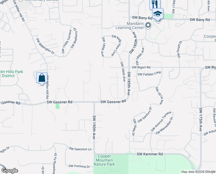 map of restaurants, bars, coffee shops, grocery stores, and more near 8297 Southwest Hayden Drive in Beaverton