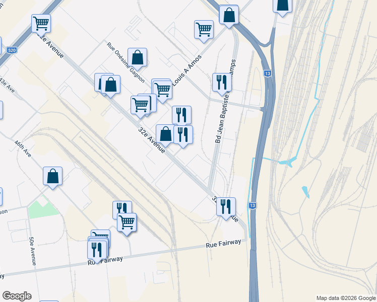 map of restaurants, bars, coffee shops, grocery stores, and more near 1860 Rue Onésime Gagnon in Montréal