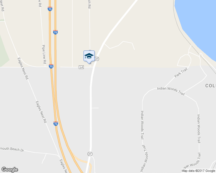 map of restaurants, bars, coffee shops, grocery stores, and more near 85 South Straits Highway in Indian River