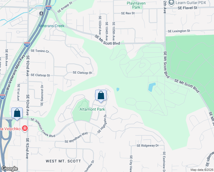 map of restaurants, bars, coffee shops, grocery stores, and more near 10201 Southeast Bristol Lane in Happy Valley