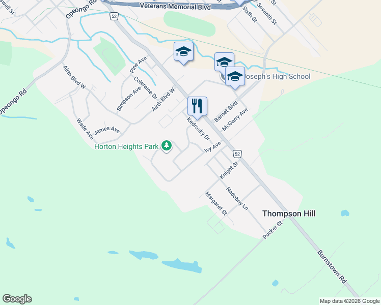 map of restaurants, bars, coffee shops, grocery stores, and more near 107 Erindale Avenue in Renfrew