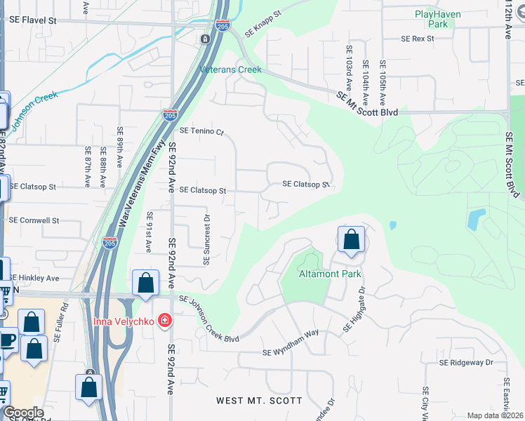 map of restaurants, bars, coffee shops, grocery stores, and more near 8533 Southeast Constance Drive in Happy Valley