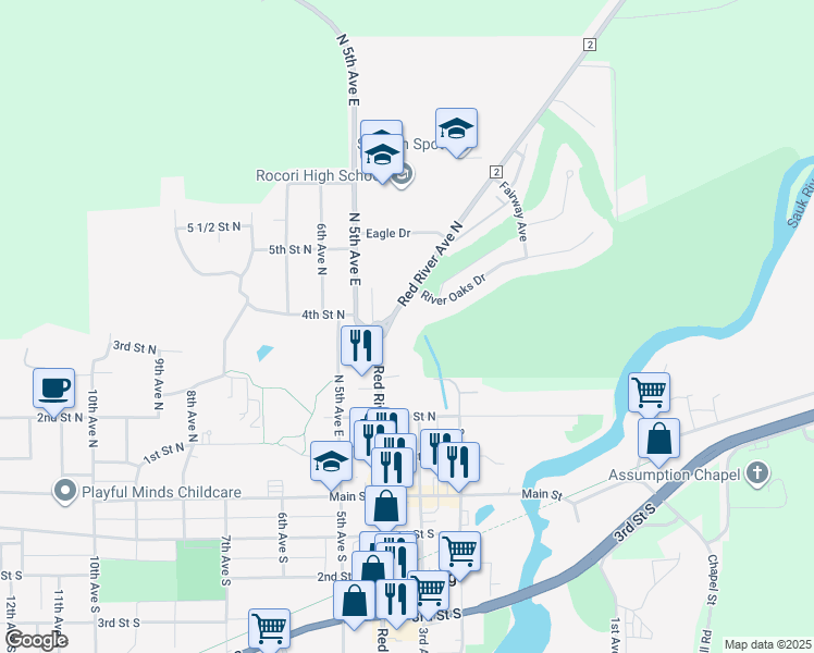 map of restaurants, bars, coffee shops, grocery stores, and more near 402 County Road 2 in Cold Spring