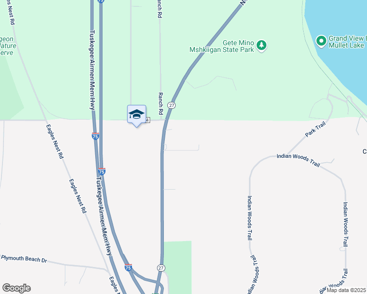 map of restaurants, bars, coffee shops, grocery stores, and more near 85 South Straits Highway in Indian River