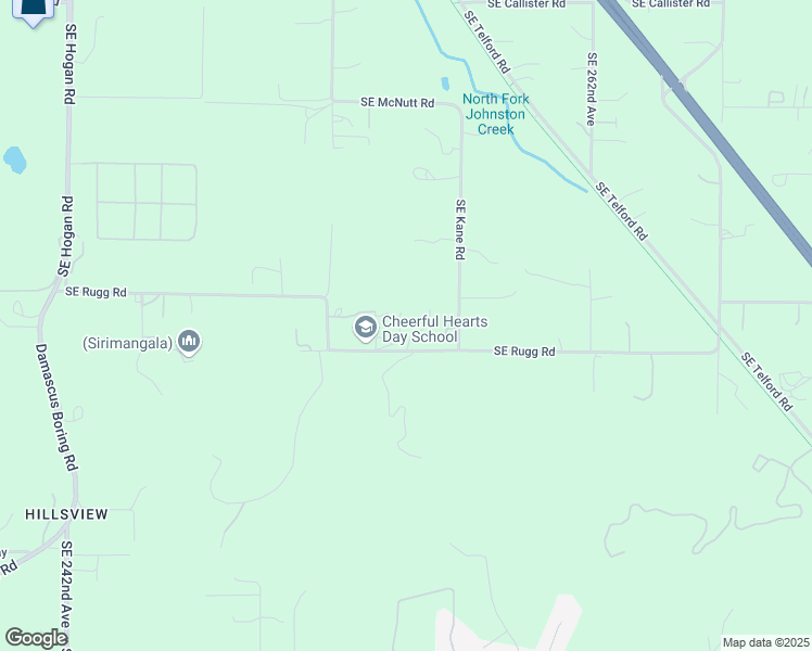 map of restaurants, bars, coffee shops, grocery stores, and more near 25431 Southeast Rugg Road in Damascus